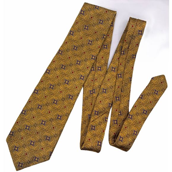 Robert Talbott Best Of Class Tie Yellow Geometric - Picture 1 of 5